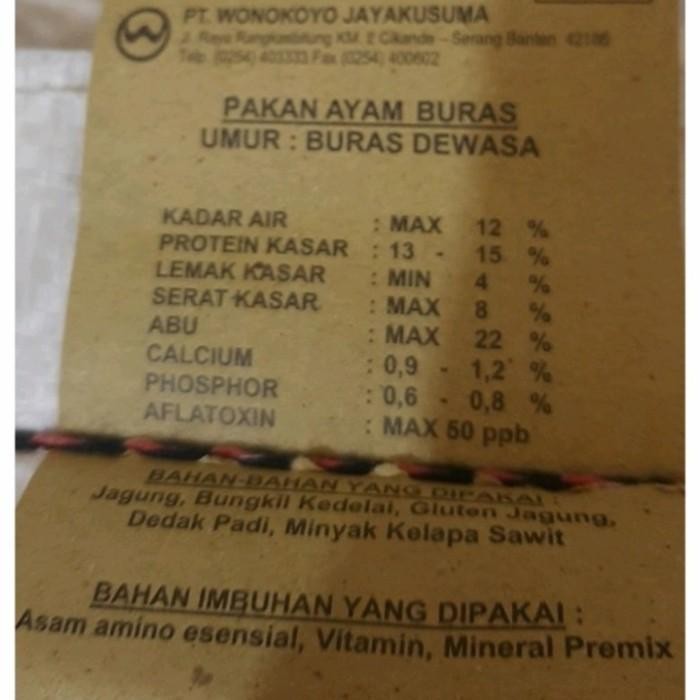 Pakan Ayam Buras Tanpa Agp Makanan Ayam Wonokoyo 10 Kg