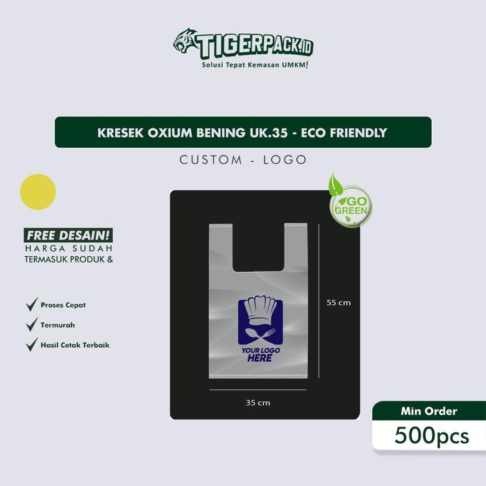 

Cetak Kresek Oxium /PE Bening Ukuran 35 - Custom Logo