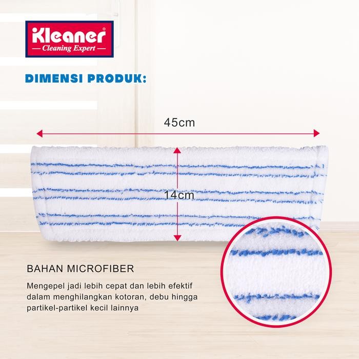Kleaner Flat Mop Refiil / Alat Pel Flat Mop Refill Microfiber