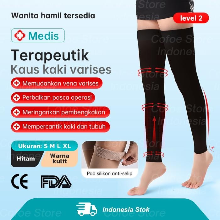 Kaos Kaki Kompresi Varises Untuk Kaki Bengkak Wanita Pria Stocking Varises ccl2 Medical Compression
