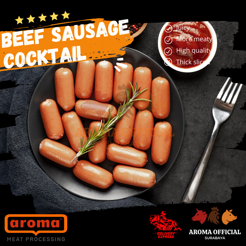 

AROMA Beef Cocktail Sausage (Sosis Sapi Pendek) Frozen