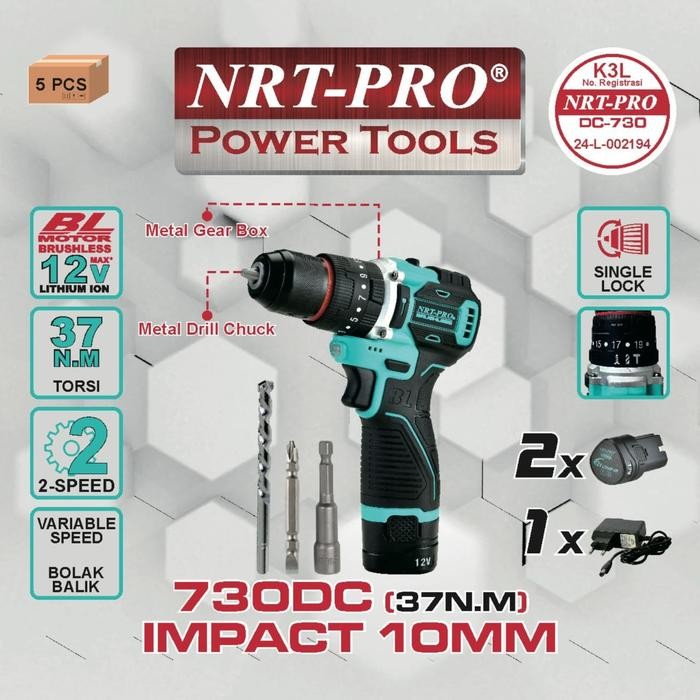 Unik Nrt Pro 730 Dc 730Dc Bor Battery Brushless 12 V Impact Drill Brushless 12 Volt Bor Batre Tembok