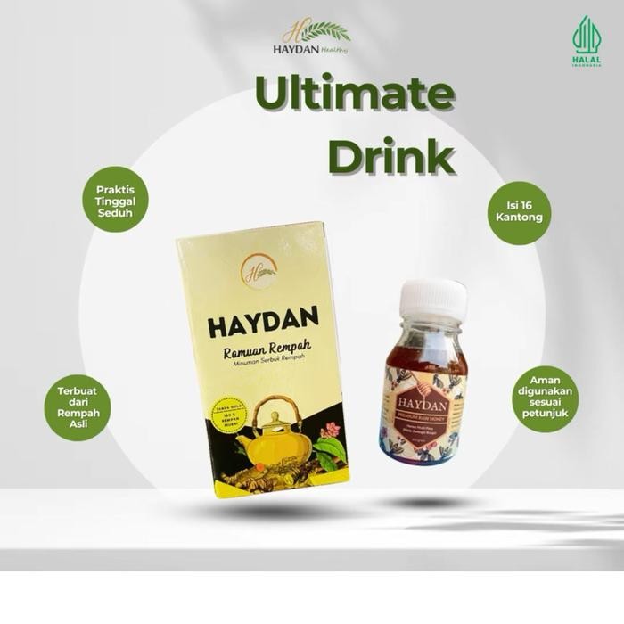 

paket haydan RR + madu haydan ramuan rempah haydan.healthy haydan official teh haydan
