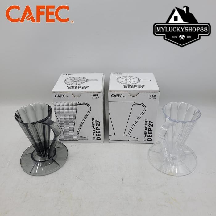 

Cafec Tritan 27 Flower Coffee Dripper Deep V27 FDD-27 Filter Kopi Abaca