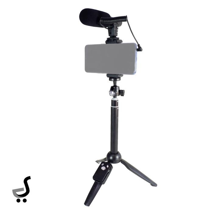 Paket Vlog Mic Shotgun Stand Tongsis Bluetooth Headset Audio Splitter