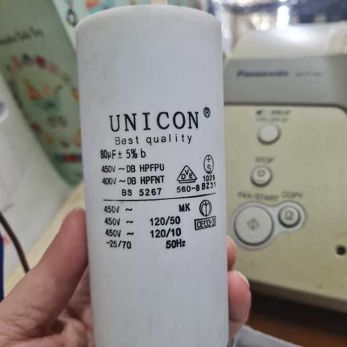 KAPASITOR POMPA 80MF 450 VAC / KAPASITOR RUNNING / KAPASITOR 80UF