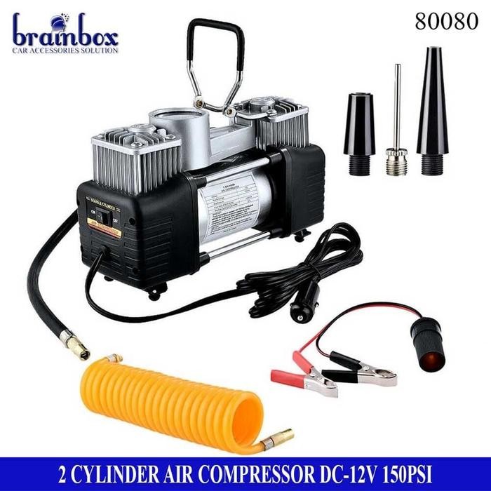 Kompresor Angin 2 Silinder Pompa Angin Mini Heavy Duty Air Compressor