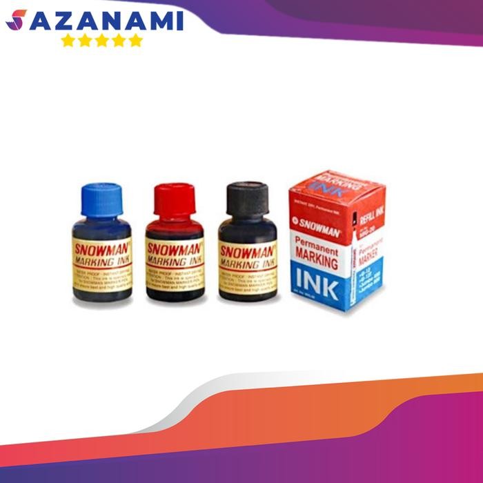 

New ISI REFILL TINTA SPIDOL SNOWMAN PERMANENT MARKING INK HITAM BIRU