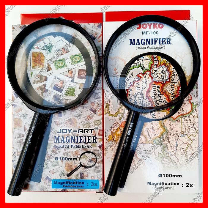 

New kaca pembesar lup magnifying glass 100mm joy art 10 cm hand lens kanta