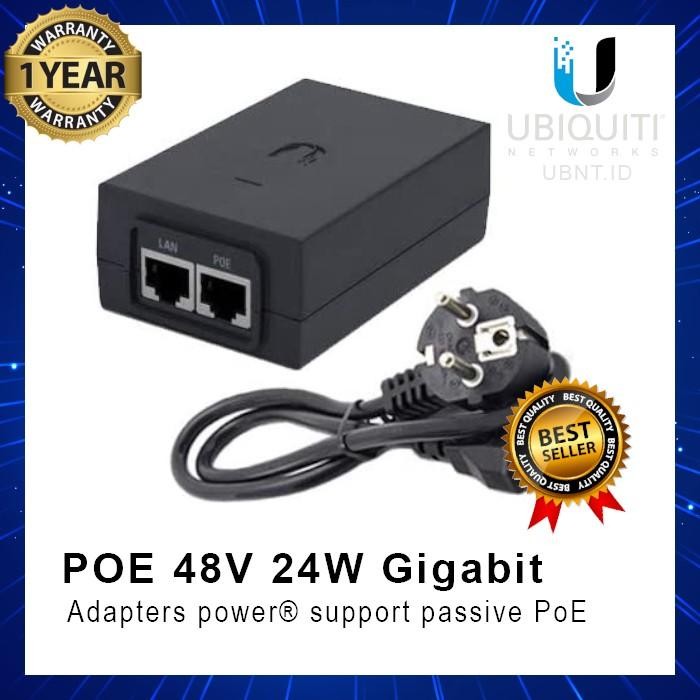 ID'' UBIQUITI POE-48-24W-G POE INJECTOR 48V 24W GIGABIT
