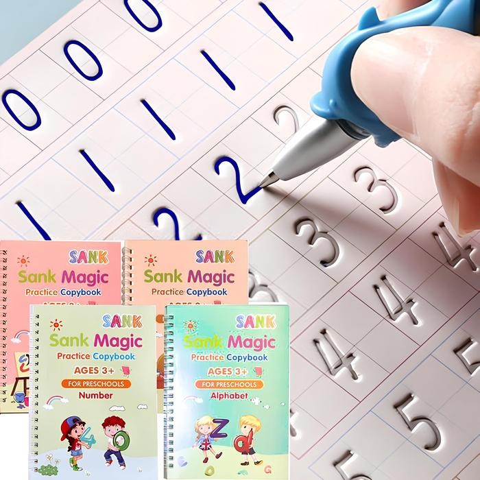 

New PS [PAKET LENGKAP 4 BUKU] Sank Magic Book Free Pulpen Dan Refil Tinta pen 5pcs Buku Anak Belajar