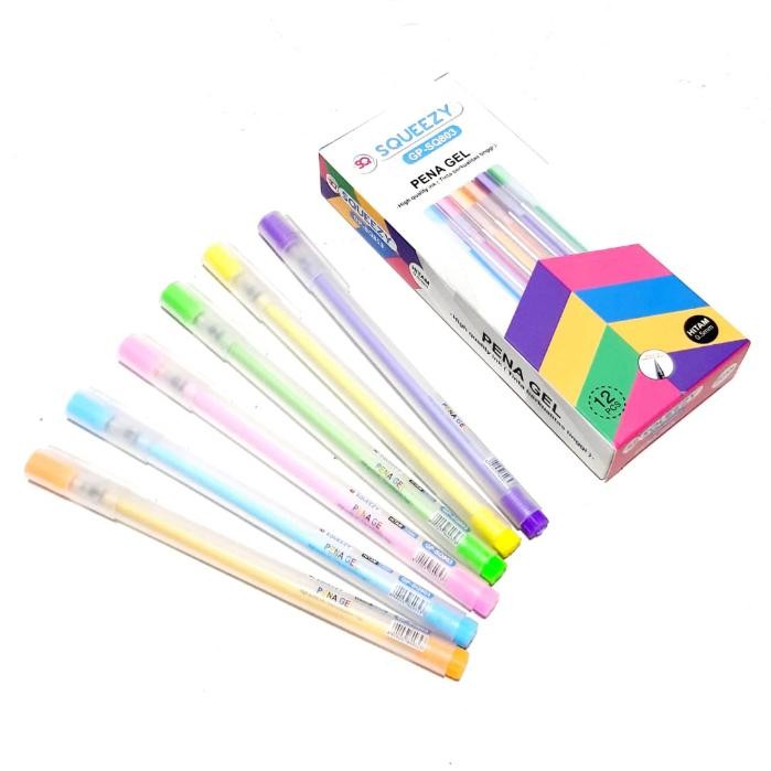 

New HARGA GROSIR (1kotak/12pcs ) PULPEN GEL PEN BODY MATTE COLOR 0.5MM ( HITAM ) GP-SQ803