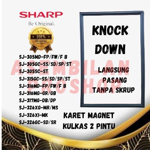 Karet Magnet Pintu Kulkas 2 Pintu Sj-305/Sj-315/Sj-316/Sj-317/Sj-326 Original