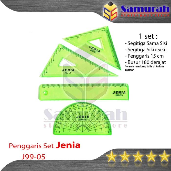 

New Penggaris Matematik Set Jenia J99 -05 / 4 in 1 Segitiga Busur Mistar 15 cm Mathematical Set