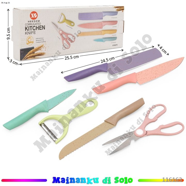 [Mainanku] Pisau Set 6 Pcs Kitchen Knife