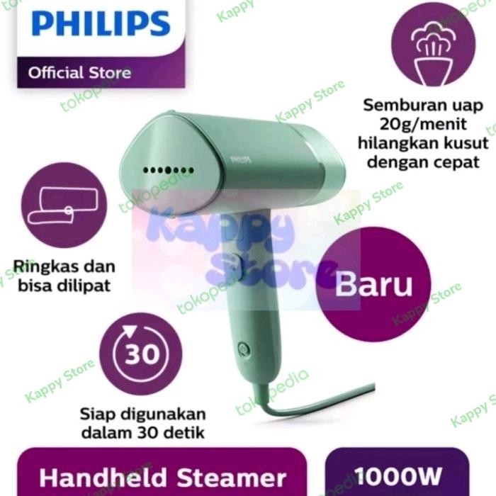 new philips handheld travel steamer setrika uap mini sth3010 - original shopee