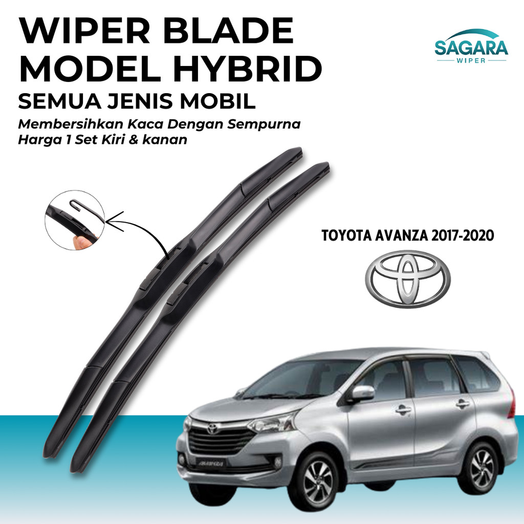 Wiper Mobil Hybrid Toyota Avanza 2017-2020 Blade 1 Set Kanan dan Kiri