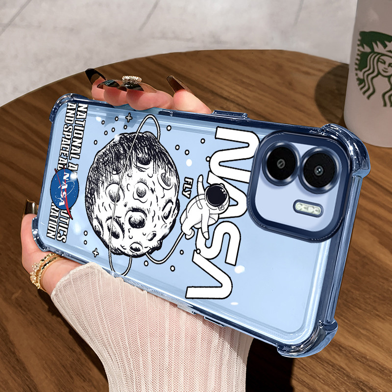 Casing Hp untuk Xiaomi Redmi A1 A2 Case Astronot NASA Kasing Perlindun Anti-Drop airbag Kesing Silik