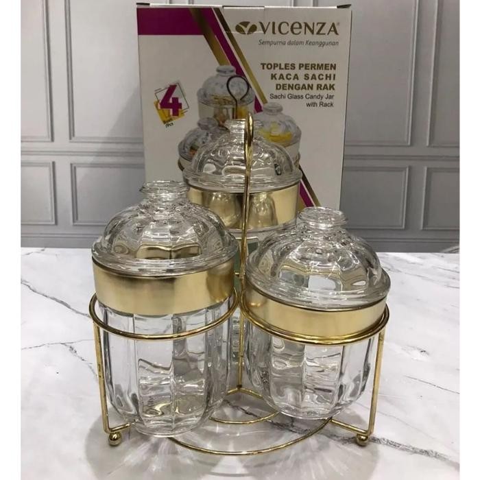 Toples Kristal Vicenza VGC7504 I Toples Permen Kaca Sachi Vicenza Rack