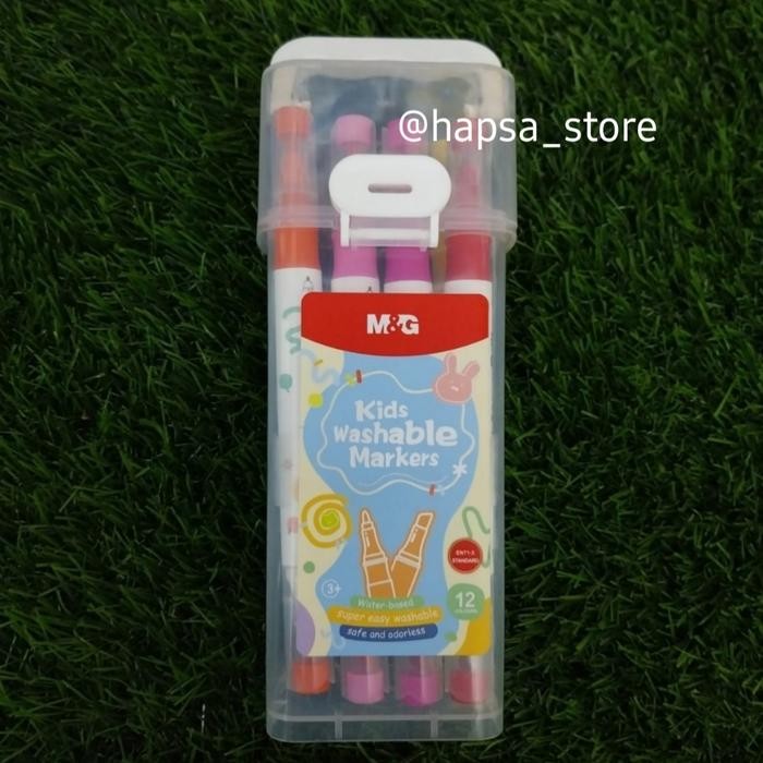 

M&G Kids Washable Marker Pen Apmt3411- 12 Colours- Spidol Bisa Dihapus