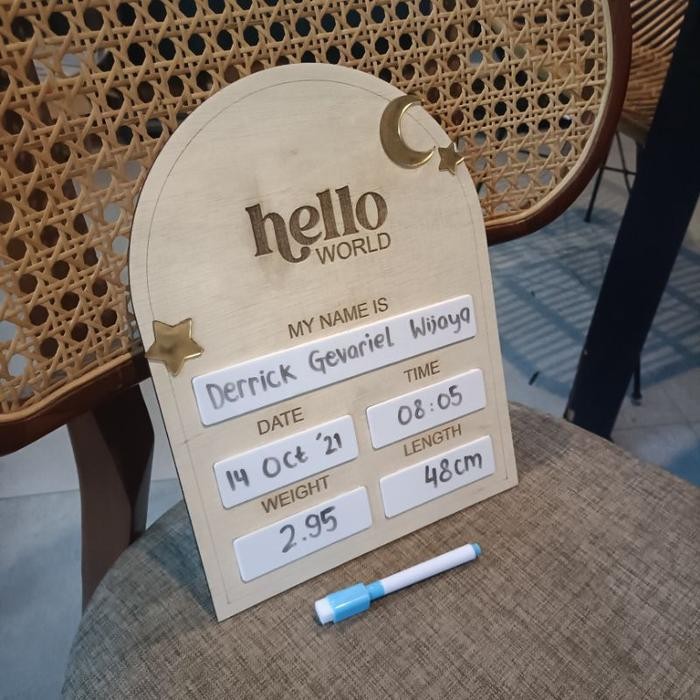 

Papan Kelahiran Bayi Custom Dapat Diisi Sendiri Free Spidol