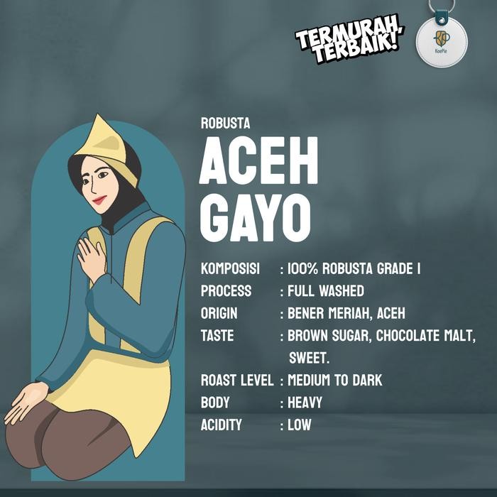 

Kopi Robusta Aceh Gayo Premium Single Origin Coffee Roasted Beans