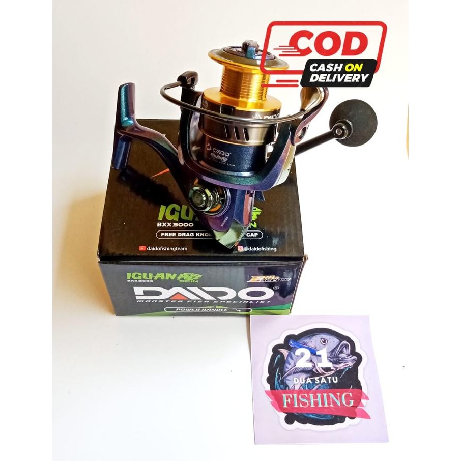 Rel Spining Reel Daido Iguana 3000 Power Handle 13Bb Rell Ril Kuat