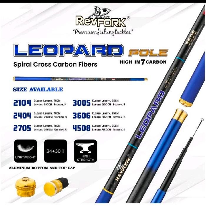 Joran Tegek Revfork Leopard Pole Bahan Carbon Im7