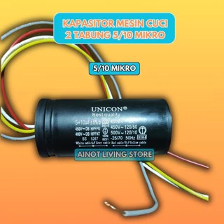 [ALS] Kapasitor Mesin cuci 2 tabung - Kapasitor mesin cuci universal 2 tabung - Kapasitor mesin cuci