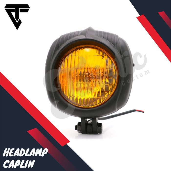 Headlamp Lampu Depan Caplin Motor Custom Universal Chopper Bobber