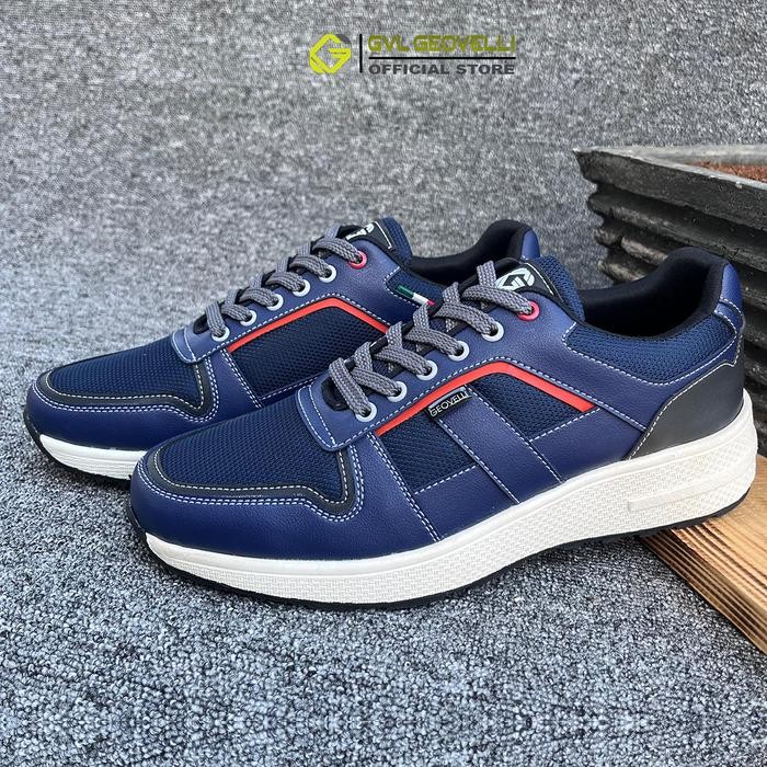 Gvl Geovelli Marco Nevy Sepatu Sneakers Pria Lari Olahraga Cowok Kuliah Sport Running Sneaker Casual