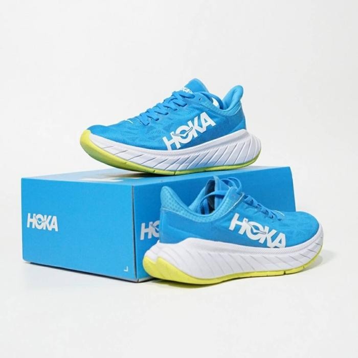 HOKA HOKA ONE CARBON X2/HOKA CARBON X2/SEPATU LARI PRIA/SEPATU RUNNING - Blue (terlaris) (terbaik)