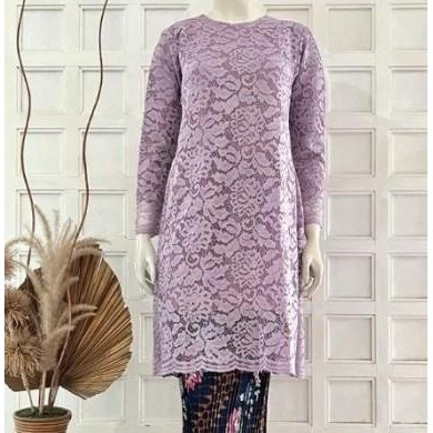 KEBAYA BRUKAT TUNIK GAMIS MUSLIM MODERN WARNA SAGE ATASAN JUMBO