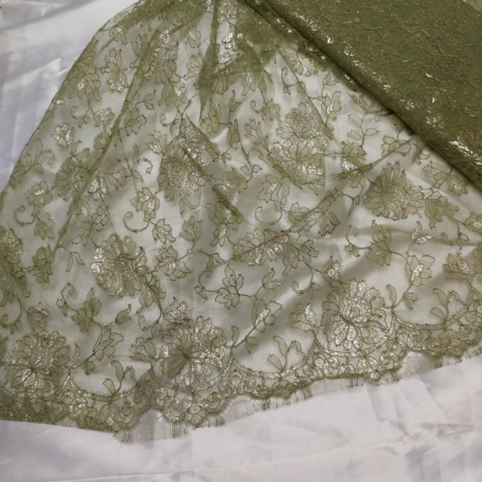 LUV kain-bahan brokat/brukat lace Prancis original 100% asli