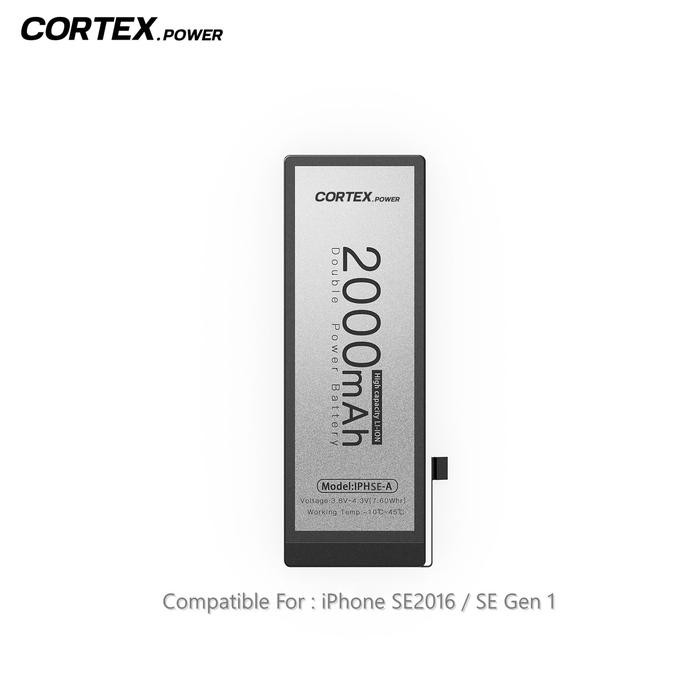 NEW' CORTEX POWER - BATERAI IPHONE 5SE / SE2016 / SE GEN1 DOUBLE POWER IC HIGH CAPACITY BATRE BATRAI