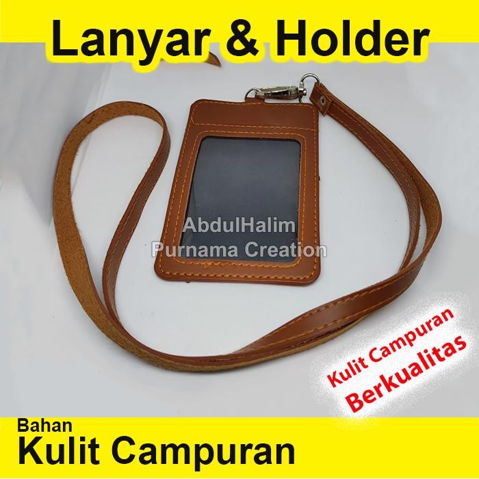 

ID NAME TAG ID CARD HOLDER & LANYARD SET KULIT COKLAT IDCARD 4 SLOT