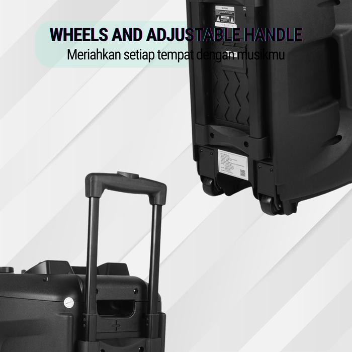 Tersedia Asatron Acoustic 12 Inch Bluetooth Party Speaker With 2 Wireless Mic Bass Tws