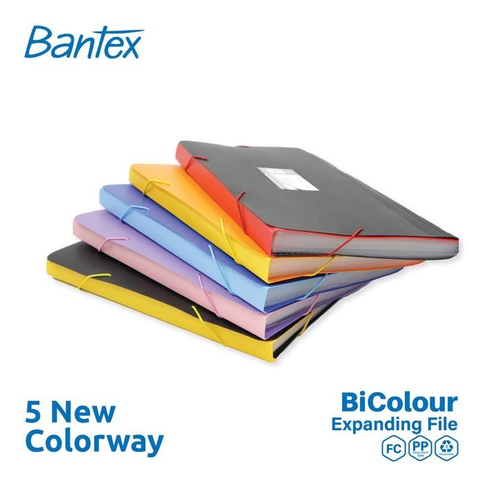 

1YFS Bantex Bicolour Expanding File Folio 12 Pocket 3601