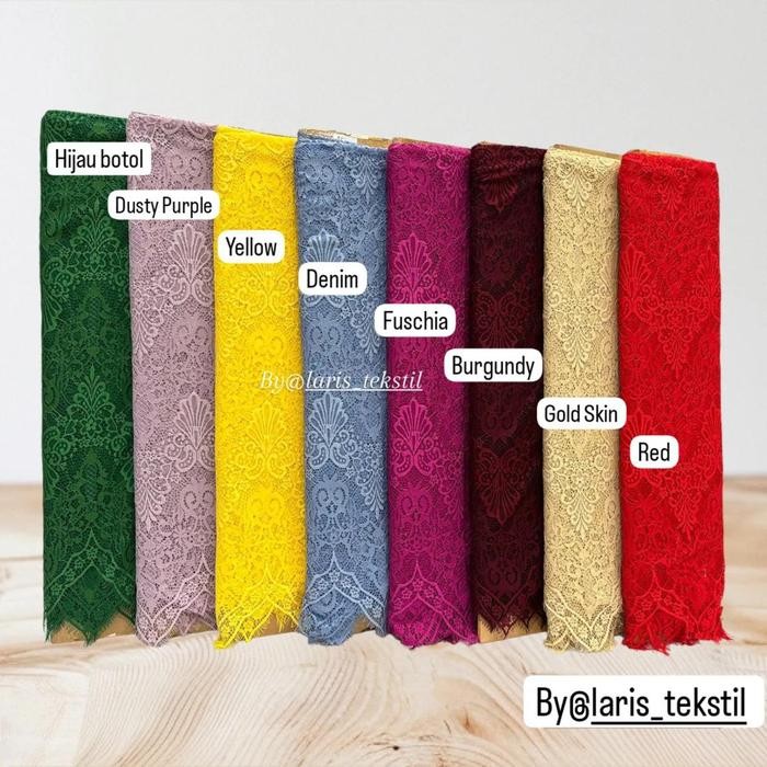 Bakal Kain Bahan Kebaya Brokat Semi Prancis Swiss Panel Katalog 1