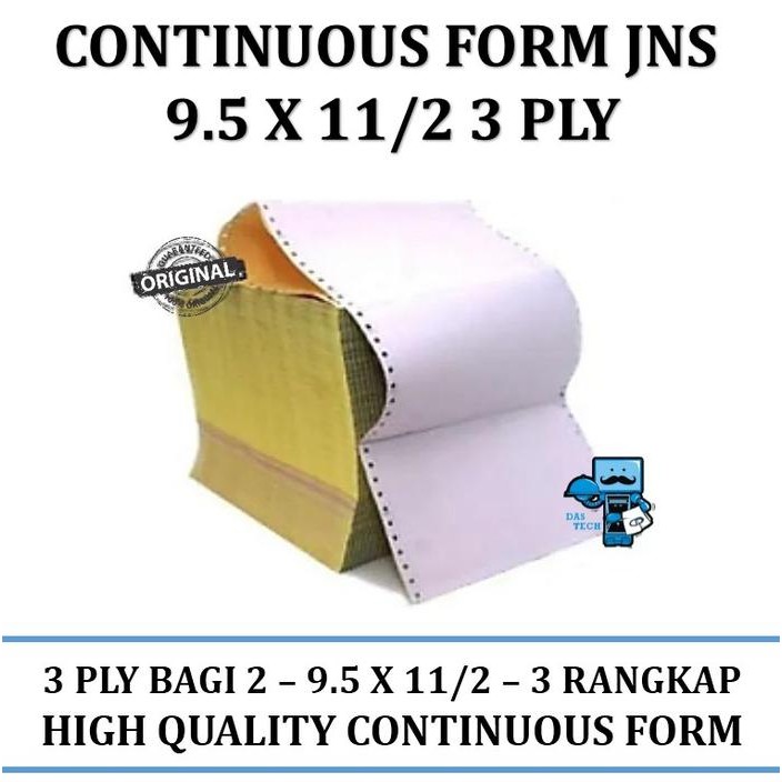 

KOIC Continuous Form Jns 9.5X11/2 3 Ply Ncr W