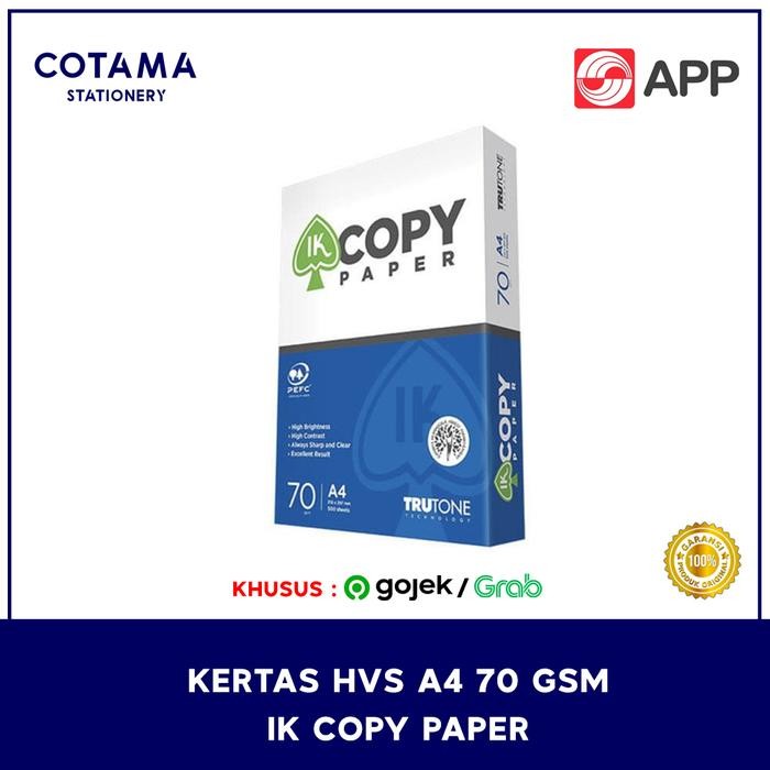 

KOIC Kertas Hvs A4 70Gr Ik Copy Paper - 1 Rim Isi 500 Lembar