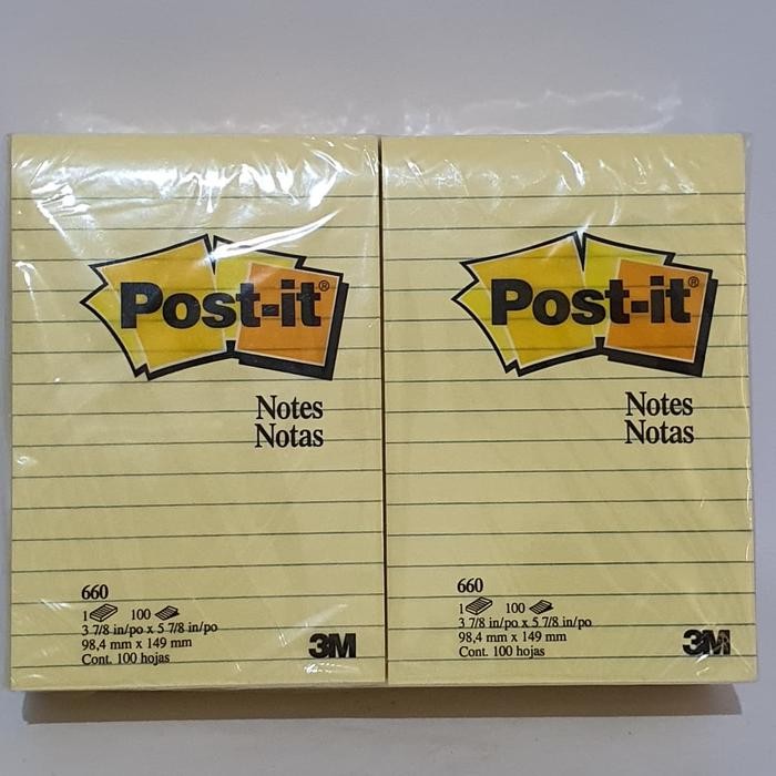 

KOIC Post It 660 3M Yellow Notes Line 4 X 6