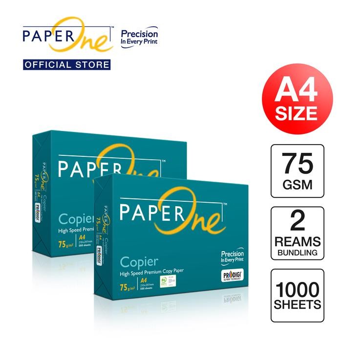 

KOIC Paperone Kertas A4 75Gr Copier 2 Rim (1000 Lembar) Kertas Hvs