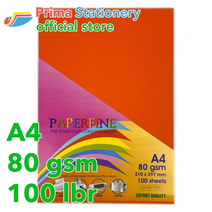 

KOIC Kertas Hvs A4 Paperfine Isi 100 Lbr Warna Saffron