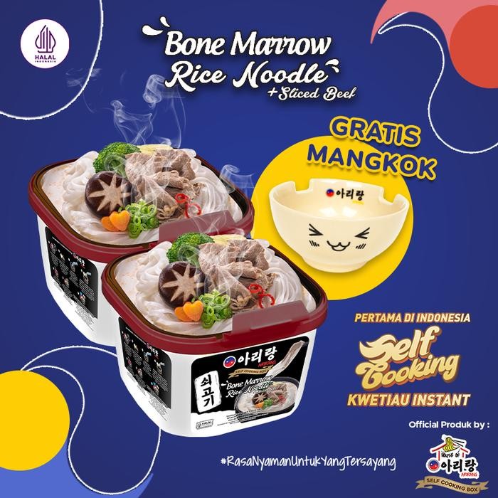 

arirang self cooking box bone marrow + sliced beef 160g + mangkok stok terbatas