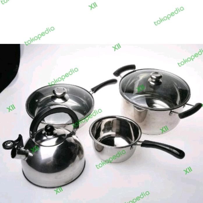 Bisa Gosend Cyprus Sunday Stainless Cookware Set ~ Paket Panci Serbaguna