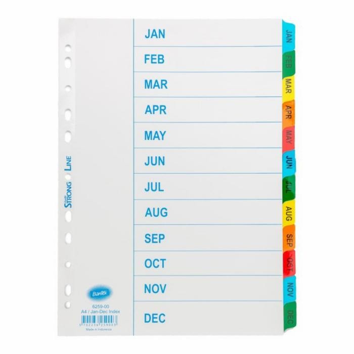 

Promo Bantex Strongline Indexes A4 Jan-Dec 12 Pages #6259-00