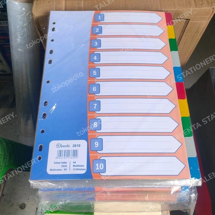 

Promo Divider Bambi 2610 Plastik A4 10 Tabs Multicolor - Pembatas File