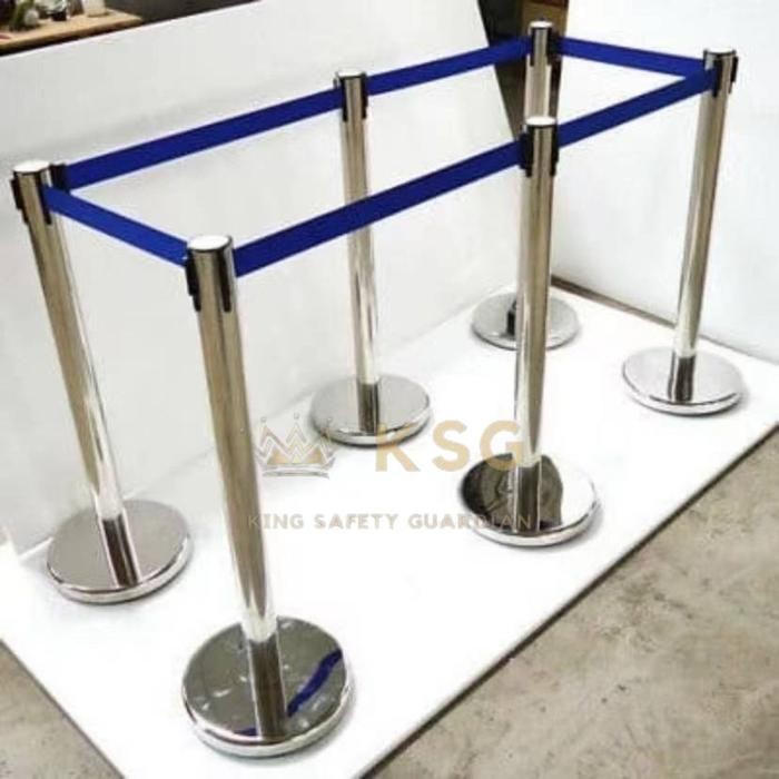 

Promo Tiang Antrian Stainless Pita Biru - Tiang Pembatas Modern