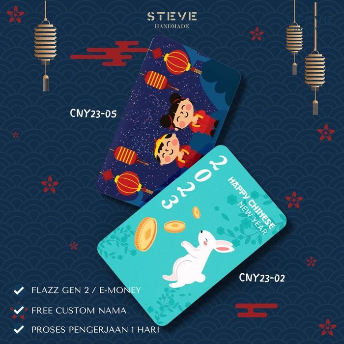 Terbaru Custom Kartu Flazz BCA Gen 2 / eMoney Mandiri Edisi Imlek CNY 2023 Custom Nama